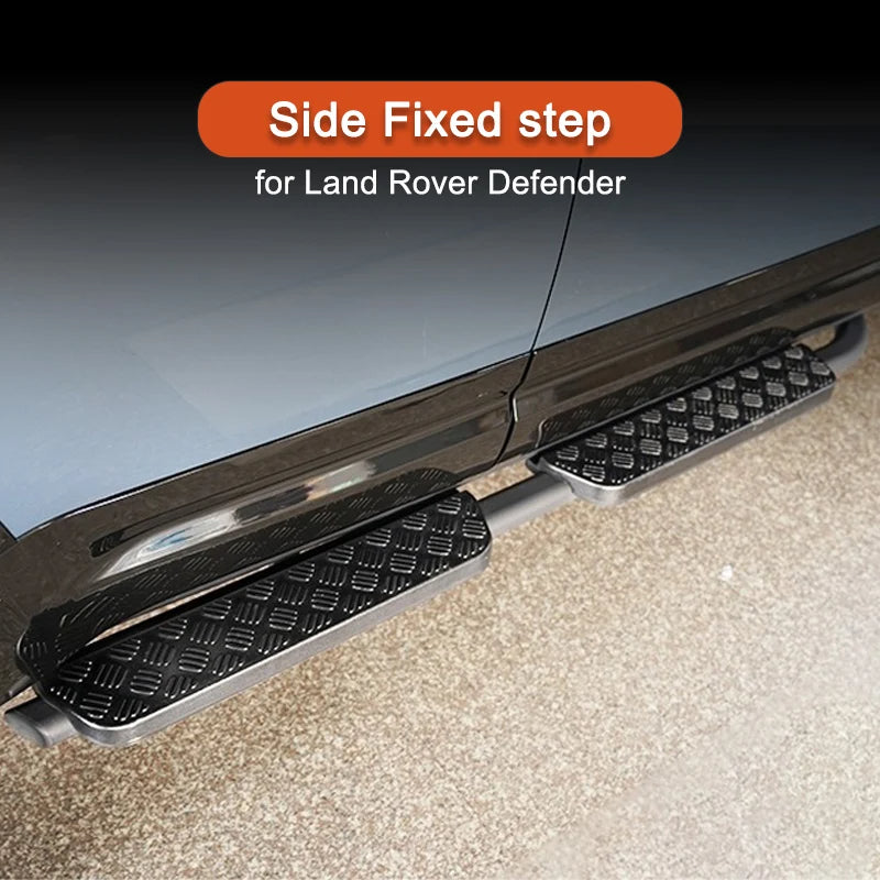 Car Craft Compatible With Range Land Rover Defender 110 L663 Lr129997 2020+ Non-slip Fixed Side Step Running Board Cheaquer Plate Style 2 Door - CAR CRAFT INDIA