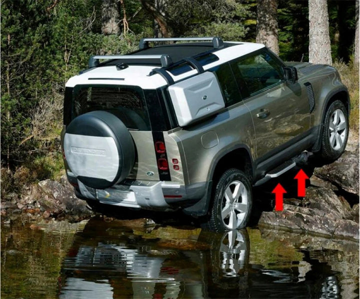 Car Craft Compatible With Range Land Rover Defender 90 L663 Lr129997 2020+ Non-slip Fixed Side Step Running Board Silver 2 Door - CAR CRAFT INDIA