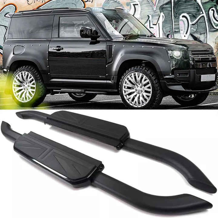 Car Craft Compatible With Range Land Rover Defender 90 L663 Lr129997 2020+ Non-slip Fixed Side Step Running Board Uk Flag 2 Door - CAR CRAFT INDIA