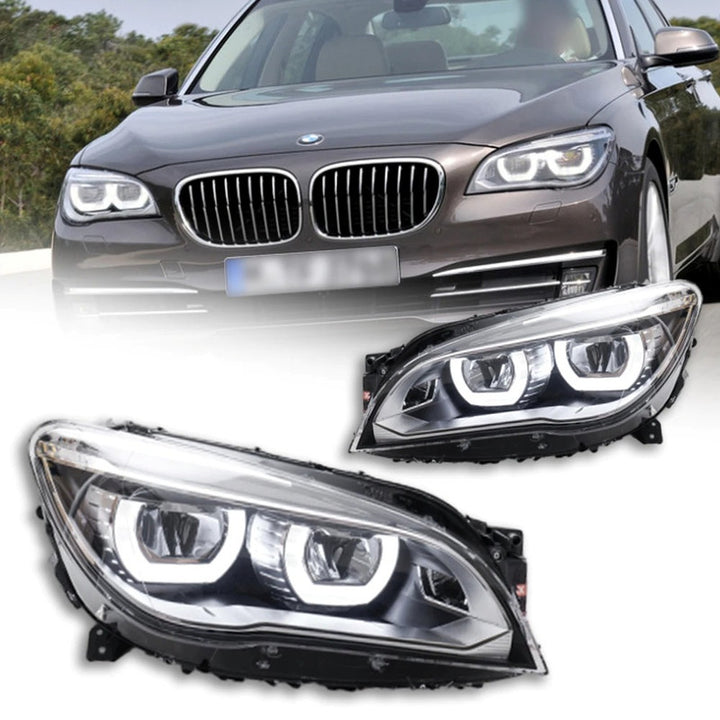 Car Craft Compatible With Bmw 7 Series F02 2009-2015 Car Front Upgraded Head Light Lamp Xenon Headlight Retrofit Upgrade Modified Led Drl Hid Lci Style