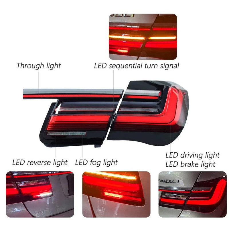 Car Craft Compatible With Bmw 7 Series F02 2009-2015 Car Rear Upgraded Tail Light Lamp Xenon Taillight Retrofit Upgrade Modified Led Drl Hid Laser Style With Centre Bar