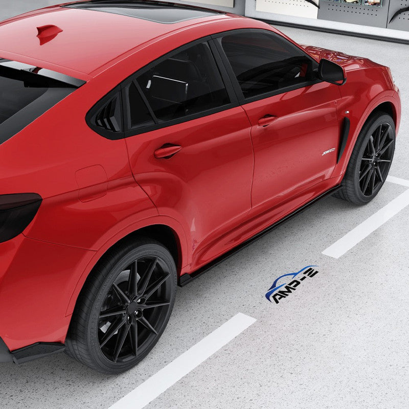 Car Craft Compatible With Bmw X6 F16 2014-2019 M Sports Side Skirts Splitters Running Board Carbon Fiber Look