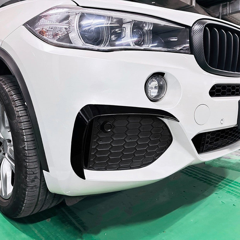 Car Craft Compatible With Bmw X5 F15 2014-2019 M Sports Bumper Fog Lamp Light Air Intake Wind Knife Trim Skirts Canard Splitters Carbon Fiber Look Zst-615 Cf