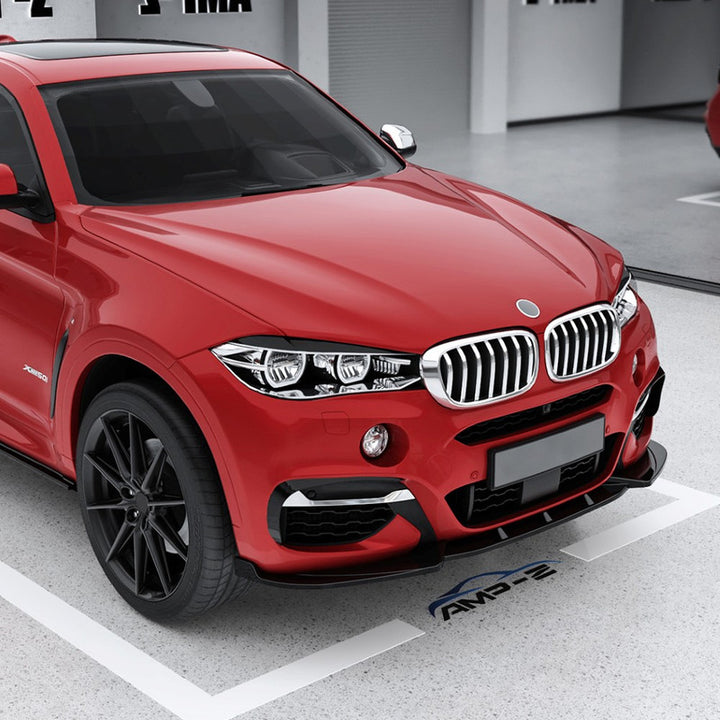 Car Craft Compatible With Bmw X6 F16 2014-2019 Front M Sports Bumper Lip Splitter Skirst Glossy Black Zst-714 Gb