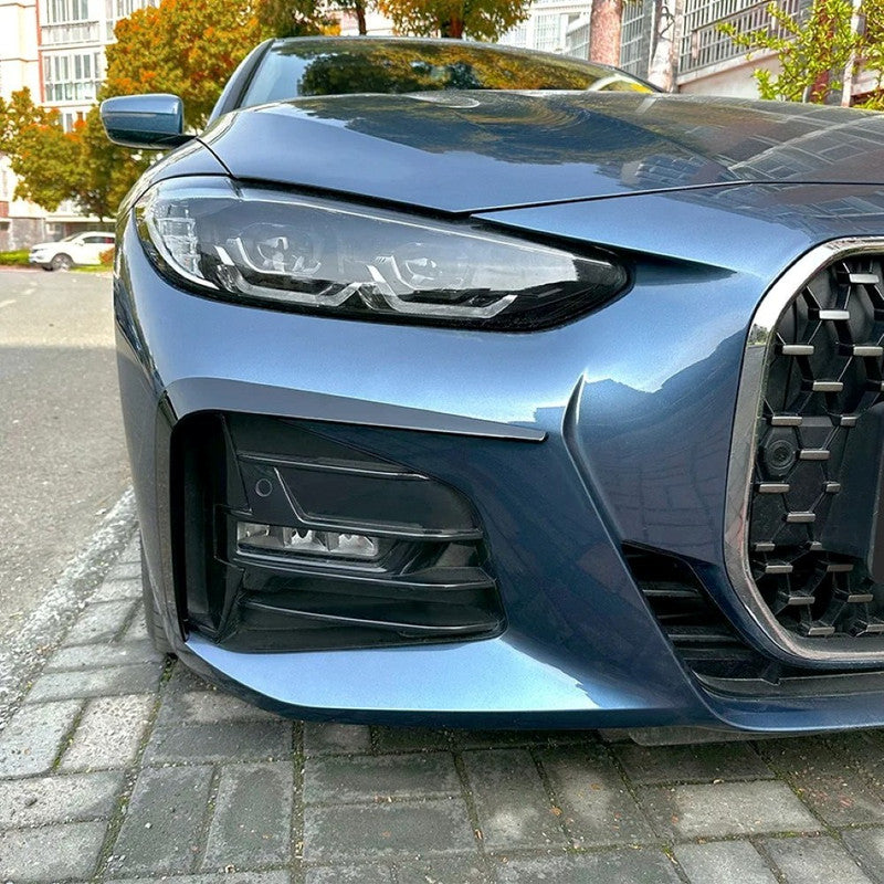 Car Craft Compatible With Bmw 4 Series M4 G22 2020+ M Sports Front Bumper Lip Splitter Skirst Flag Canard Carbon Fiber Look Zst-418 Cf Usa