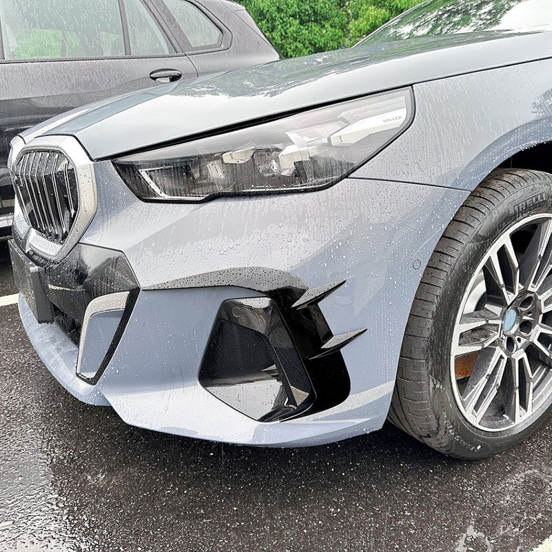 Car Craft Compatible With Bmw 5 Series G60 2024+ Front M Sports Bumper Fog Lamp Light Air Intake Wind Knife Trim Skirts Canard Splitters Carbon Fiber Look Zst-754 Cf