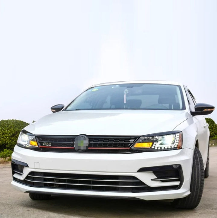Car Craft Compatible With Vw Volkswagen Jetta Mk6 2015-2017 Upgrade Facelift Convert To Gli Style Front Bumper Show Grill Red Line