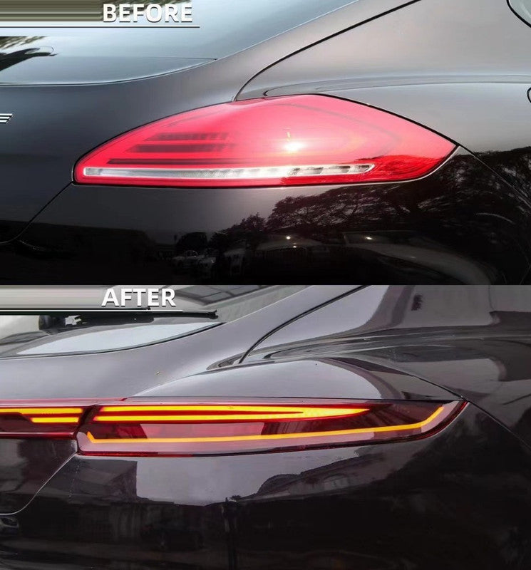 Car Craft Compatible With Porsche Panamera 971.1 2010-2013 Upgrade Facelift Rear Taillight Lamp Light With Centre Bar 971.2 Style With Rear Bumper Smoke