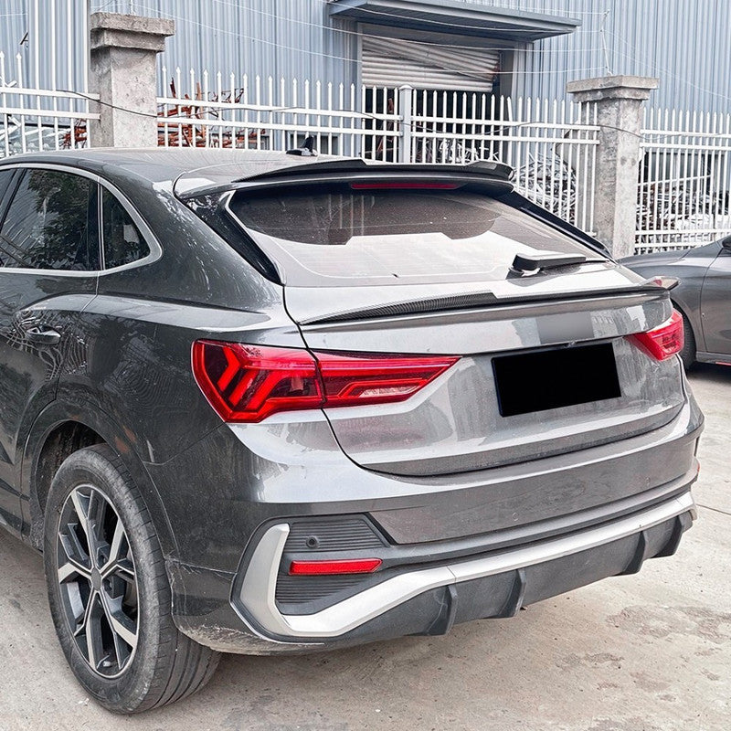 Car Craft Compatible With Audi Q3 F3 Coupe 2019-2024 Rear Mid Boot Trunk Wing Lip Spoiler Carbon Fiber Look Zst-778 Cf Usa