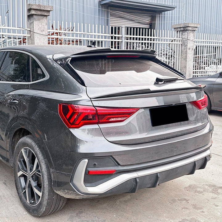 Car Craft Compatible With Audi Q3 F3 Coupe 2019-2024 Rear Roof Boot Trunk Wing Lip Spoiler Carbon Fiber Look Zst-780 Cf Usa