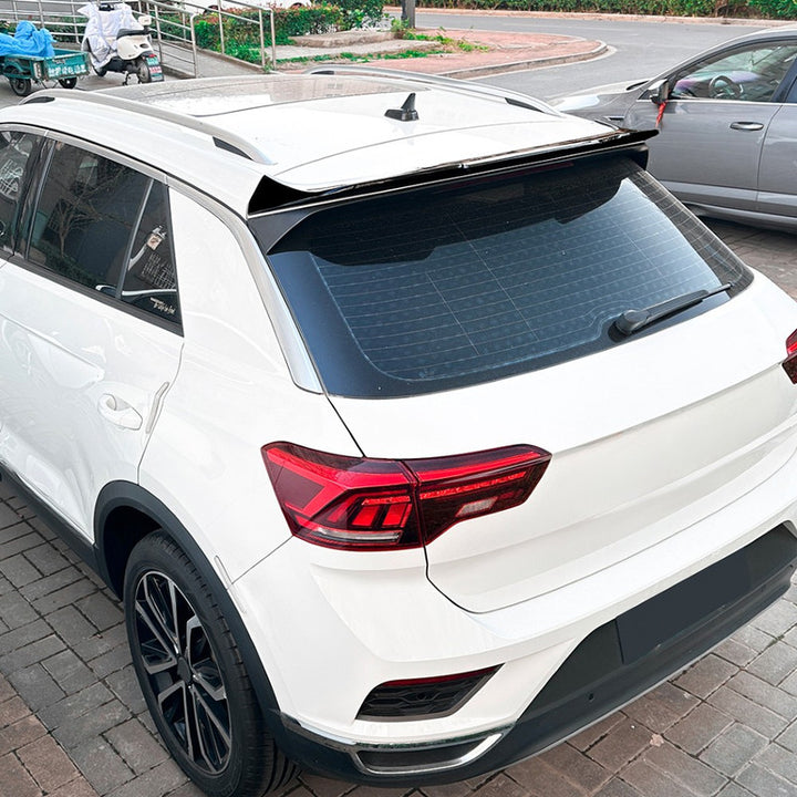 Car Craft Compatible With Volkwagen T Roc 2017+ Rear Trunk Boot Roof Wing Lip Spoiler Splitter Skirts Zst-962 Glossy Black