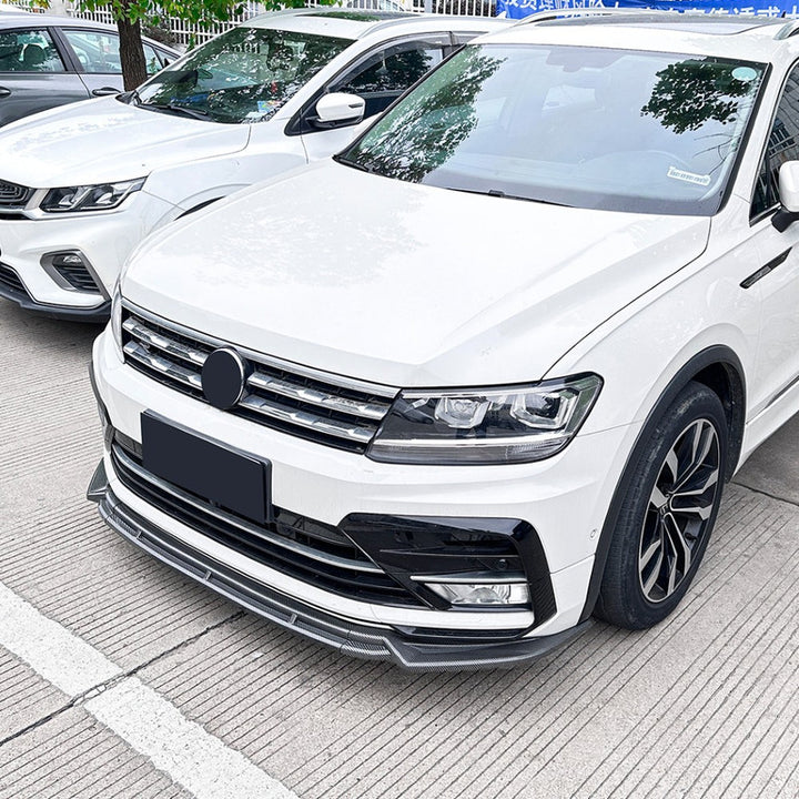 Car Craft Compatible With Vw Volkswagen Tiguan R Line Mk2 2017-2020 Front Bumper Lip Skirt Splitter Spoiler Zst-981 Glossy Black