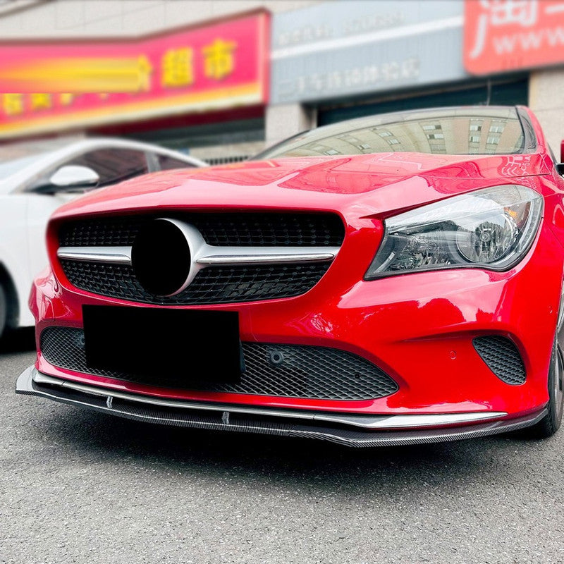 Car Craft Compatible With Mercedes Benz Cla W117 C117 Lci 2016-2019 Standard Front Bumper Lip Splitter Diffuser Skirst Flag Canard Carbon Fiber Look Zst-772 Cf