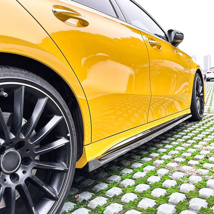 Car Craft Compatible With Mercedes Benz A Class W177 2018+ Hatchback Amg Side Skirts Splitter Running Board Zst-568 Glossy Black