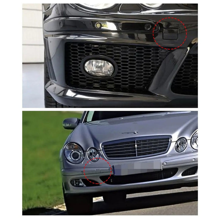Car Craft Compatible With Mercedes Benz E Class W211 2003-2006 Front Bumper Tow Hook Towing Tochan Trailer Cover 2118850026 Unpainted - CAR CRAFT INDIA
