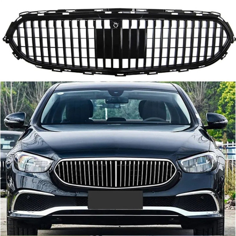 Car Craft Compatible With Mercedes Benz E Class W213 Lci 2020-2024 Car Front Racing Bumper Show Grille Maybach Style Black With Radar Sensor - CAR CRAFT INDIA