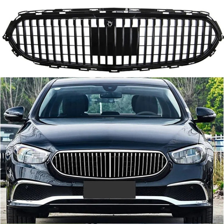 Car Craft Compatible With Mercedes Benz E Class W213 Lci 2020-2024 Car Front Racing Bumper Show Grille Maybach Style Black With Radar Sensor - CAR CRAFT INDIA