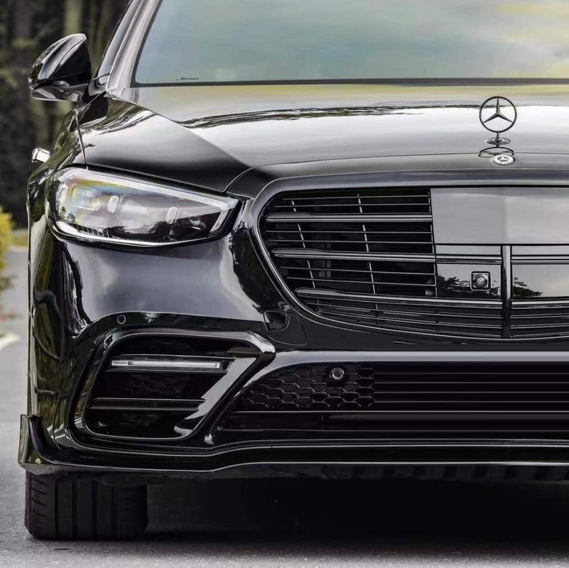 Car Craft Compatible With Mercedes Benz S Class W223 2021-2025 Car Upgrade To S450 Amg Bumper Bodykit Front After Lip Diffuser Exhaust Tips Fog Gril Cover Grill
