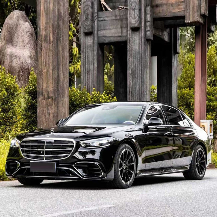 Car Craft Compatible With Mercedes Benz S Class W223 2021-2025 Car Upgrade To S65 Amg Bumper Bodykit Front After Lip Diffuser Exhaust Tips Fog Gril Cover Grill