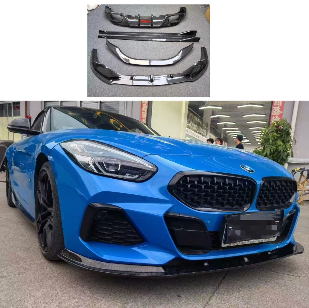 Car Craft Compatible With Bmw Z4 G29 2019-2025 Front Rear After Bumper Lip Splitter Skirts Trim Canard Diffuser Side Skirts Real Carbon Fiber Set - CAR CRAFT INDIA