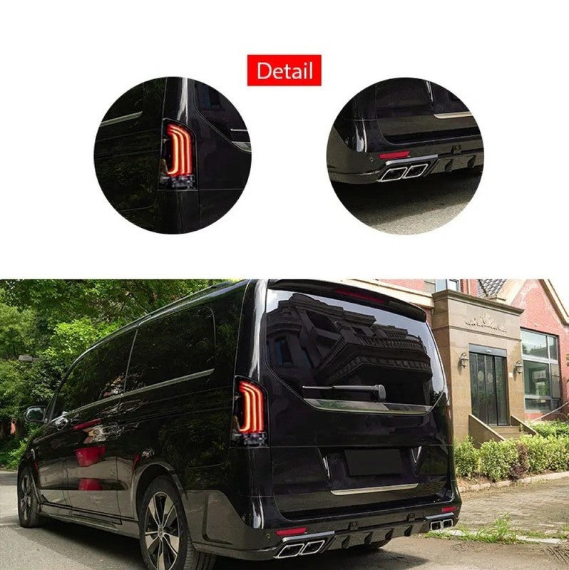 Car Craft Compatible With Mercedes Benz V Class Vito W447 2016-2024 Upgrade Facelift Convert To V300 Amg Bodykit Front Rear Bumper Headlight Taillight Lamp Splitter Trim B117