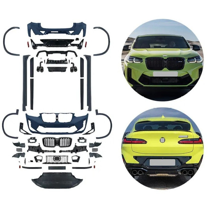 Car Craft Compatible With Bmw X4 G02 Lci 2022-2026 Upgrade Convert To M Sport M Performance X4m F98 Bodykit Body Kit Front Rear Bumper Splitter Grill Lip Diffuser Exhaust Pipe Tip Wheel Arch Trim Cover Gc G02 015