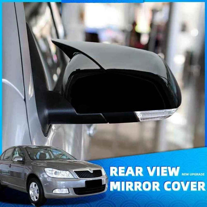 Car Craft Compatible With Skoda Octavia Laura 2005-2013 Side Rear View Case Wing Cap Shell Housing Mirror Covers 3m Tape Pasting Style Gloosy Black