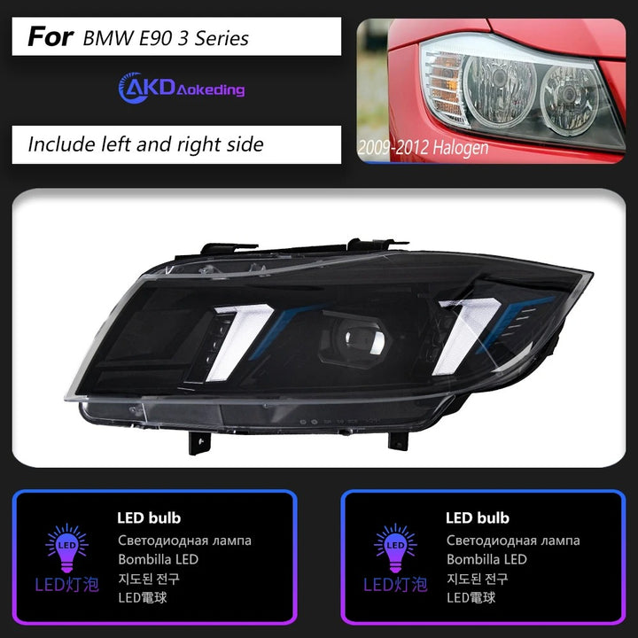 Head Lamp for BMW E90 LED Headlight 2005-2012 Headlights 320i 325i 318i DRL Turn Signal High Beam Angel Eye Projector Lens
