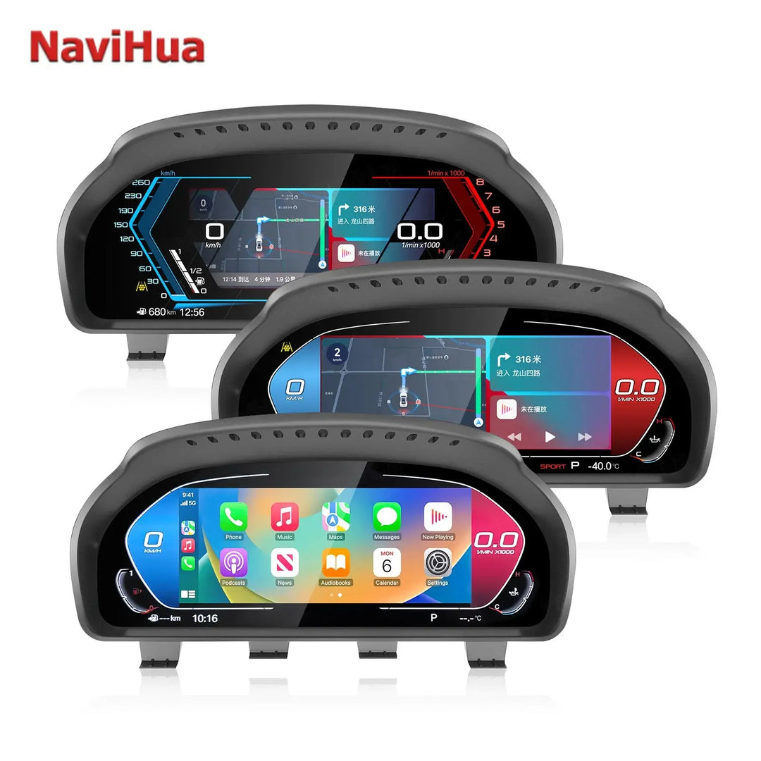 BMW 1 2 3 4 5 6 7 X1 X3 X4 X5 X6 X7 Z4 F10 F20 F30 F34 F12 F02 F48 F25 F26 F15 F16 E60 E70 E90 E84 E89 ANDROID DIGITAL INSTRUMENTAL CLUSTER SPEEDOMEETER  WITH CARPLAY