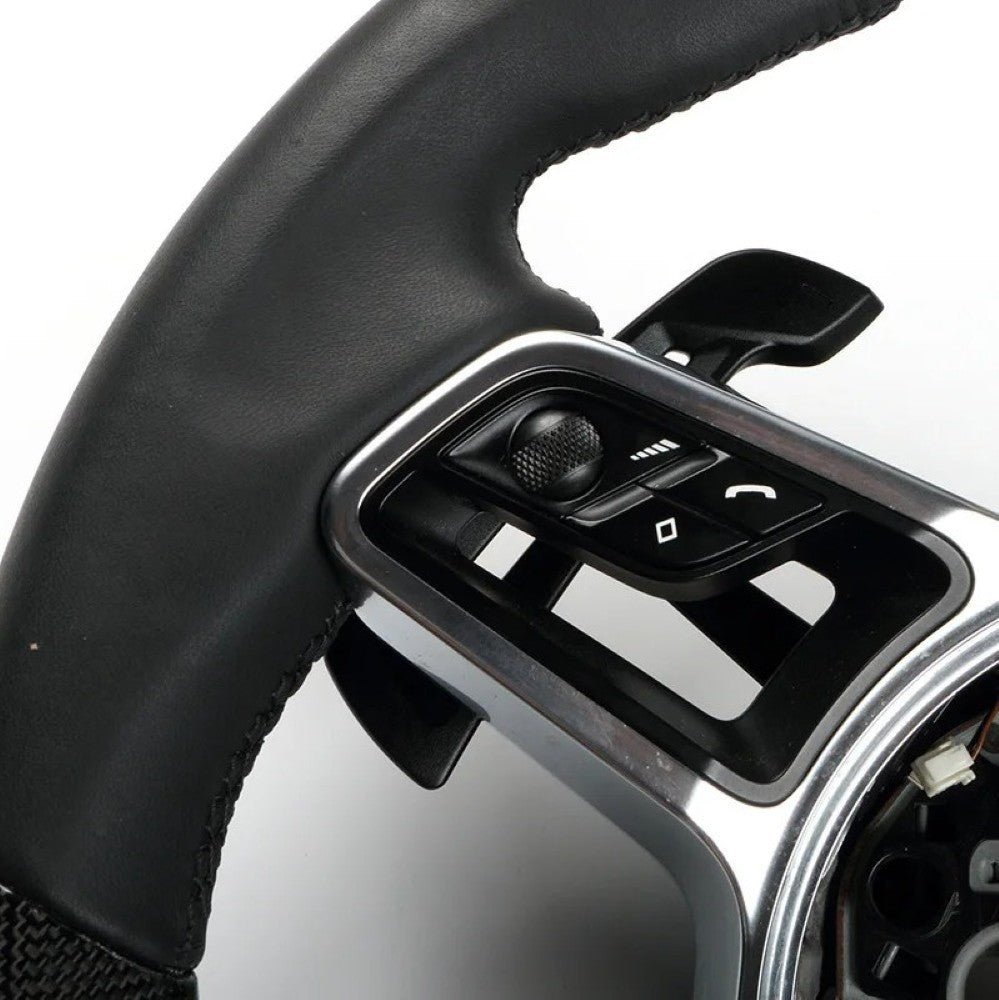 Car Craft Compatible With Porsche 992 Carreratarga Panamera 971.2 2021 Macan 95b.2 Cayenne 2024+ Interior Steering Wheel Magnetic Paddle Shift Gear Shifter Pad B Red Mark CC-7933 - CAR CRAFT INDIA
