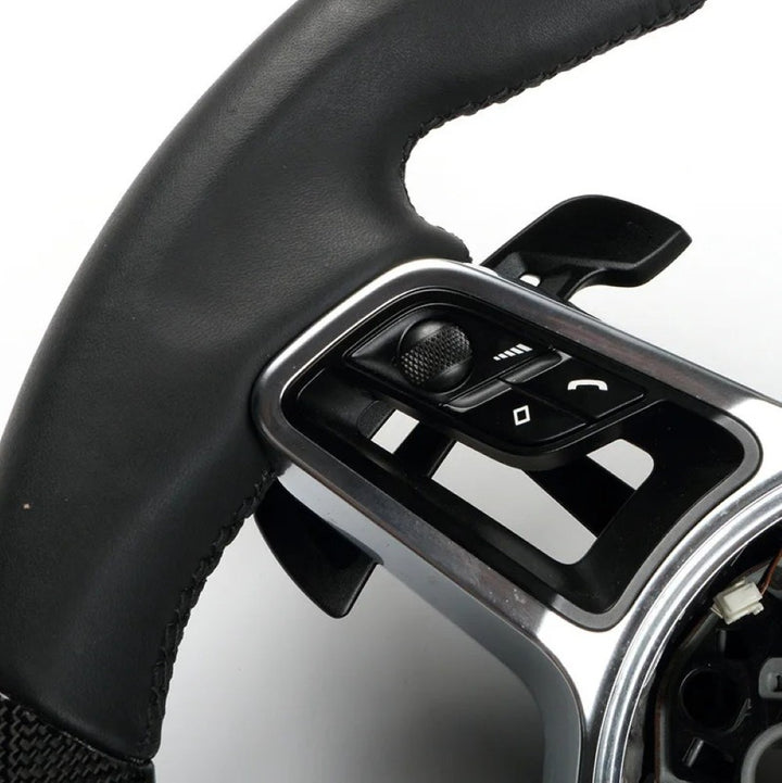 Car Craft Compatible With Porsche 992 Carreratarga Panamera 971.2 2021 Macan 95b.2 Cayenne 2024+ Interior Steering Wheel Magnetic Paddle Shift Gear Shifter Pad B Red Mark CC-7933 - CAR CRAFT INDIA