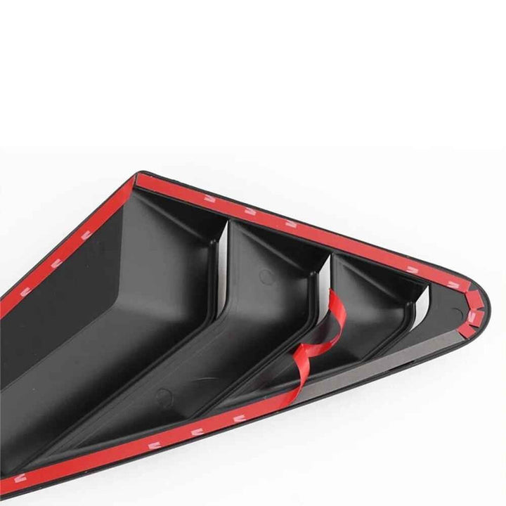 Car Craft Compatible With Audi A4 B8 Sedan 2009-2016 Car Rear Window Shutter Cover Louver Side Vent Trim Triangle Glossy Black