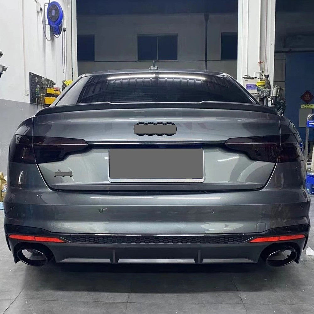 Car Craft Compatible With Audi A4 B9.5 2021+ Upgraded Facelift Convert To S4 Sport Bodykit Rear After Bumper Lip Diffuser Skirt Splitter A4-044 Gc Matte Black