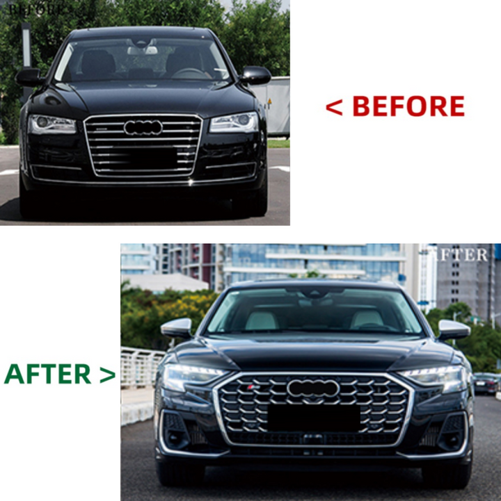 Car Craft Compatible With Audi A8 D4 2010-2017 To 2018+ Horch D5pa Upgrade Facelift Matrix Conversion Bodykit Bumper Hood Trunk Headlight Taillight CC-6318