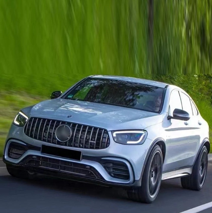 Car Craft Compatible With Mercedes Benz Glc Coupe C253 C253 W253 Lci 2020-2023 Upgrade Conversion Amg Bodykit Bumper Front Grill Lip Splitter Skirts Wheel Arch - CAR CRAFT INDIA