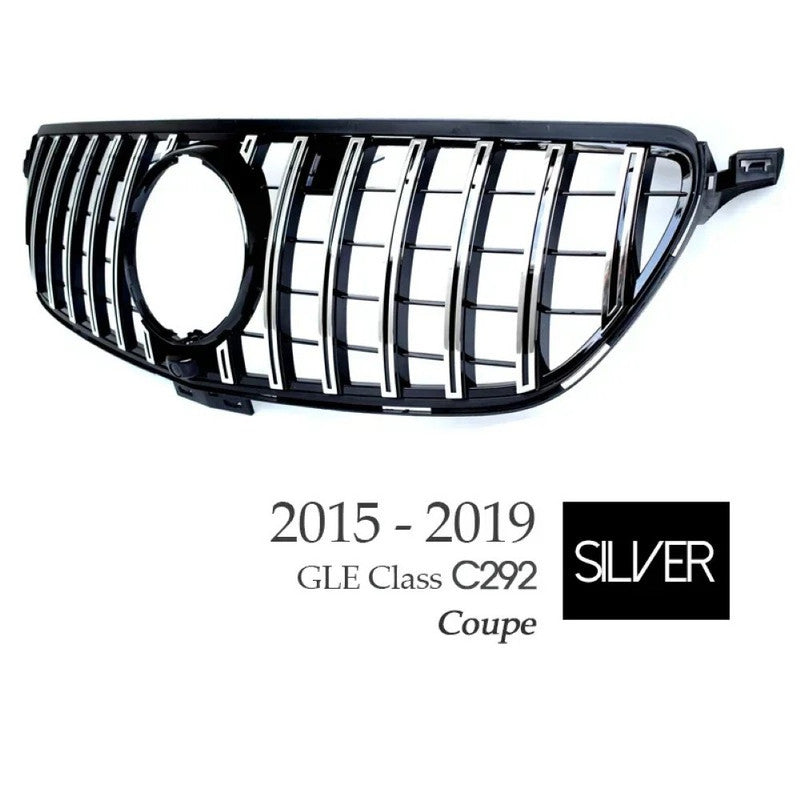 Car Craft Compatible With Mercedes Benz Gle Coupe W166 X166 C292 W292 2015-2019 Front Amg Bumper Show Grill  Gtr Silver - CAR CRAFT INDIA