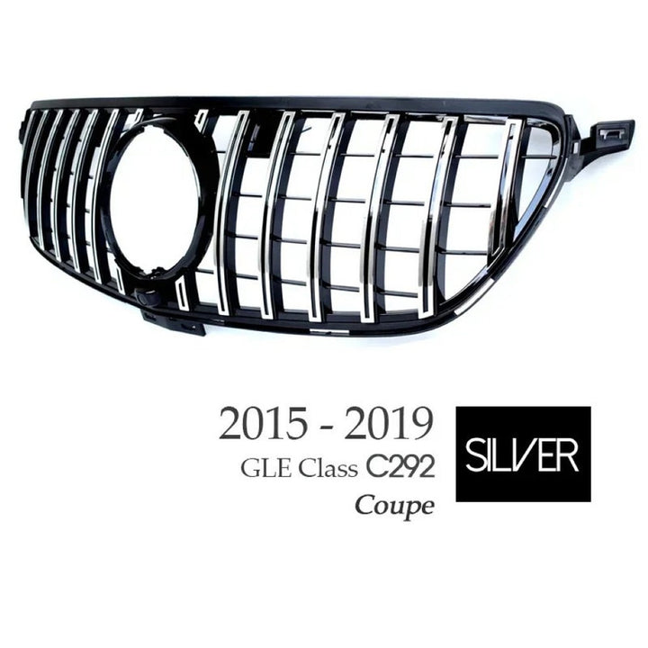 Car Craft Compatible With Mercedes Benz Gle Coupe W166 X166 C292 W292 2015-2019 Front Amg Bumper Show Grill  Gtr Silver - CAR CRAFT INDIA