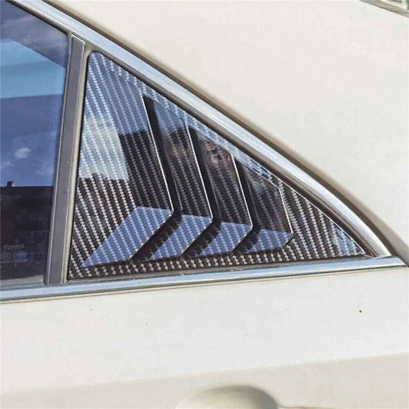 Car Craft Compatible With Toyota Camry 2006-2011 Car Rear Window Shutter Cover Louver Side Vent Trim Triangle Carbon Fiber Look