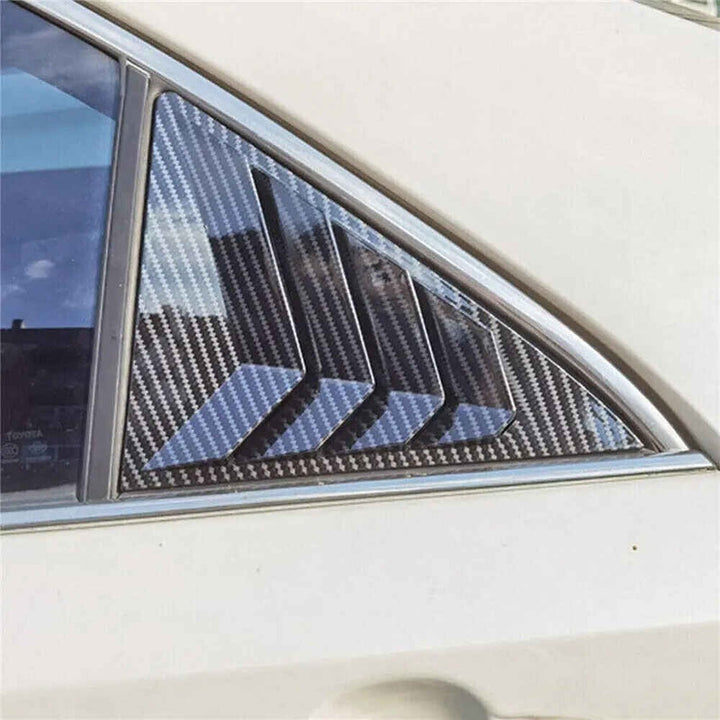 Car Craft Compatible With Toyota Camry 2006-2011 Car Rear Window Shutter Cover Louver Side Vent Trim Triangle Glossy Black