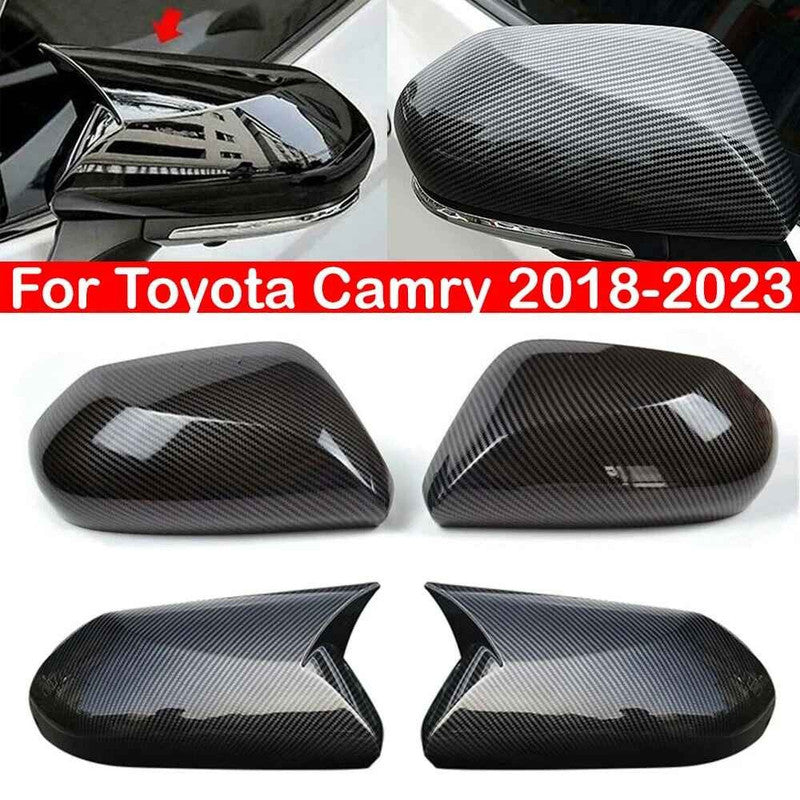 Car Craft Compatible With Toyota Camry 2018‑2025 Le Se Xle Xse Side Rear View Case Wing Cap Shell Housing Mirror Covers 3m Tape Pasting Style Glossy Black Model A CC-11524