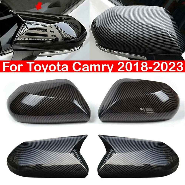 Car Craft Compatible With Toyota Camry 2018‑2025 Le Se Xle Xse Side Rear View Case Wing Cap Shell Housing Mirror Covers 3m Tape Pasting Style Glossy Black Model A CC-11524