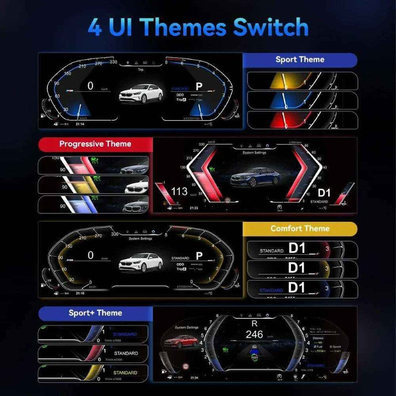 Car Craft Compatible With Bmw 3 Series F30 Gt F34 4 Series F32 2012-2019 Dashboard Lcd Speed O Meter Android Player Digital Instrument Cluster Screen Speedometer Display Car 12.3 Inch With Carplay CC-8433 - CAR CRAFT INDIA