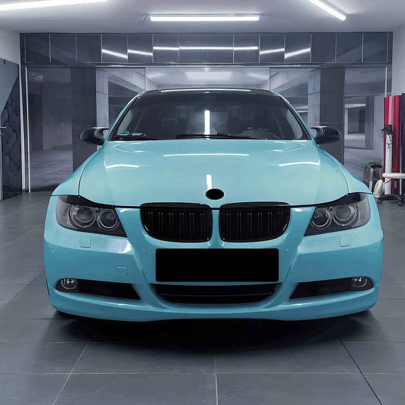 Car Craft Compatible With Bmw 3 Series E90 E91 Pre-facelift 2005-2008 Front Bumper Show Gril Glossy Black Dual Line