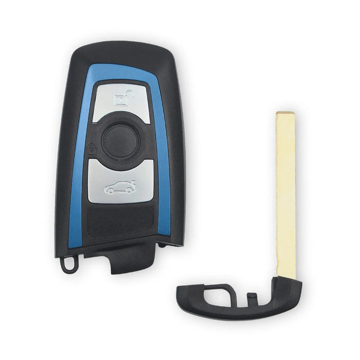 Car Craft Compatible With Bmw 1 2 3 4 5 6 7 X1 X3 X4 X5 X6 X7 Z4 Series Upgrade Key Cover Case To New Style Car Key Cover Shell With Blade 3 Button Blue Bm-ks-27