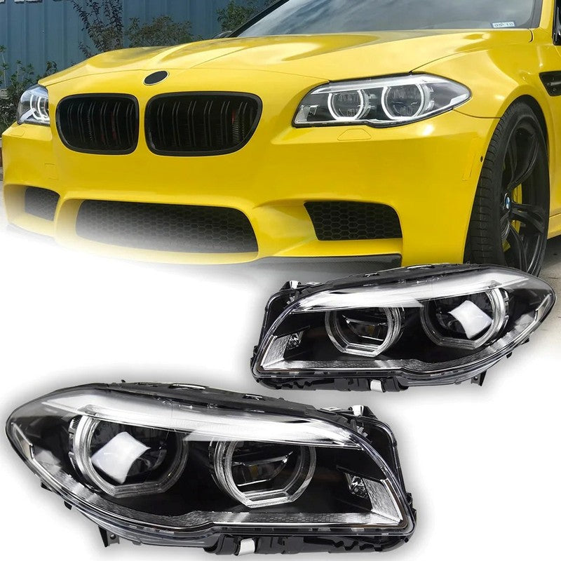 Car Craft Compatible With Bmw 5 Series F10 2010-2013 Car Front Upgraded Head Light Lamp Xenon Headlight Retrofit Upgrade Modified Led Drl Hid Light Lci Led Style - CAR CRAFT INDIA