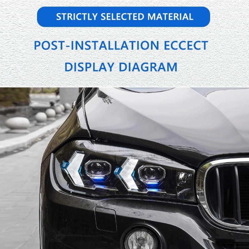 Car Craft Compatible With Bmw 5 X5 F15 2014-2018 Car Front Upgraded Head Light Lamp Xenon Headlight Retrofit Upgrade Modified Led Drl Hid Light G05 Laser Style - CAR CRAFT INDIA