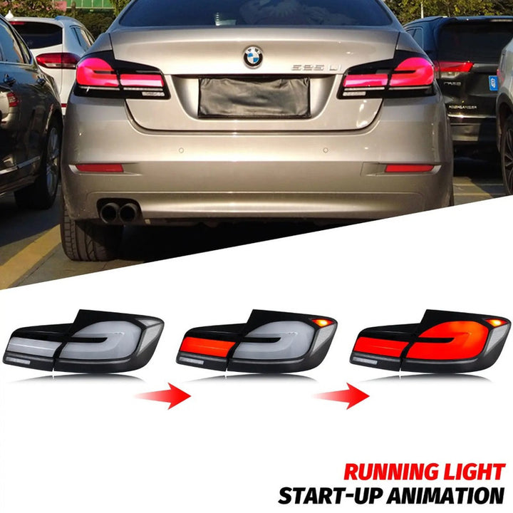 Car Craft Compatible With Bmw 5 Series F10 2010-2017 Car Rear Upgraded Tail Light Lamp Xenon Taillight Retrofit Upgrade Modified Led Drl Hid Laser G30 Style SMOKE CC-9722 - CAR CRAFT INDIA