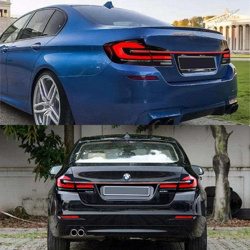 Car Craft Compatible With Bmw 5 Series F10 2010-2017 Car Rear Upgraded Tail Light Lamp Xenon Taillight Retrofit Upgrade Modified Led Drl Hid Light G30 Laser Style With Centre Connecting Bar - CAR CRAFT INDIA