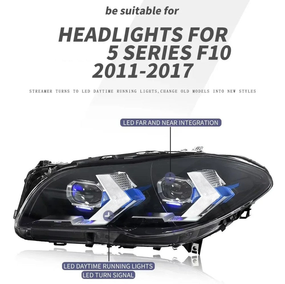 Car Craft Compatible With Bmw 5 Series F10 2010-2014 Car Front Upgraded Head Light Lamp Xenon Headlight Retrofit Upgrade Modified Led Drl Hid G60 Style CC-7947 - CAR CRAFT INDIA