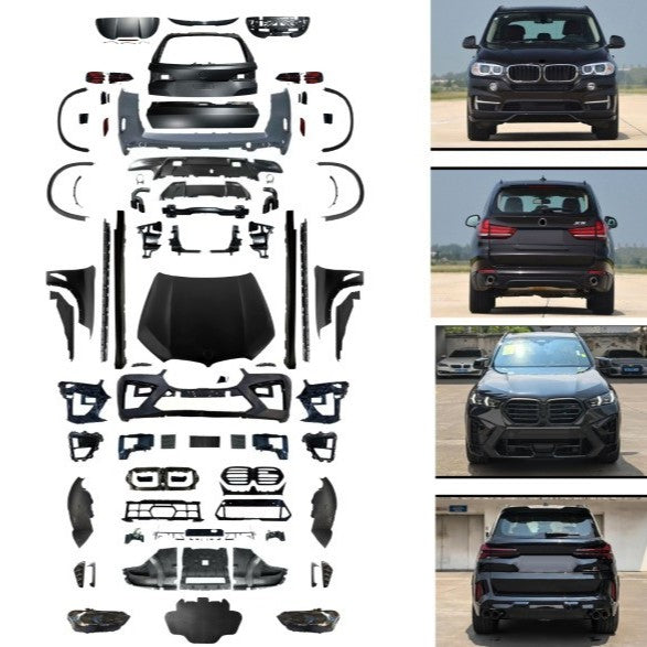 Car Craft Compatible With Bmw X5 F15 2014-2018 Upgrade Facelift Convert To X5 G05 Lci 2024 F95 X5m M Sport Kit Bumper Grill Headlight Taillight Trunk Fender Spoiler Bodykit Non Cut Version - CAR CRAFT INDIA